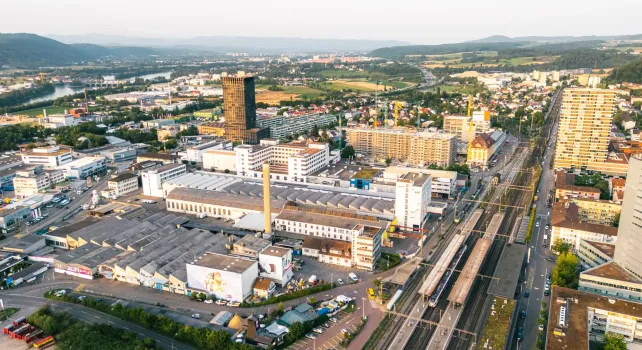 Luftaufnahme Bredella Areal Pratteln 