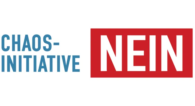 Das Bild zeigt das Kampagnenlogo Chaos-Initiative NEIN