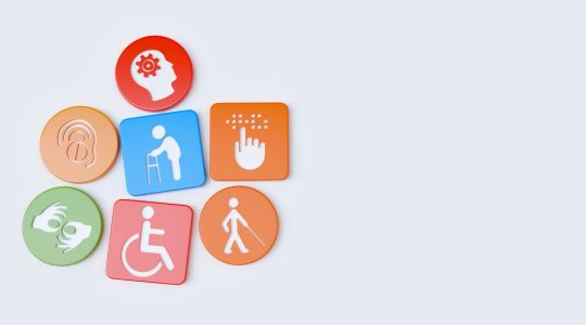 Symbolkacheln verschiedener Beeinträchtigungen